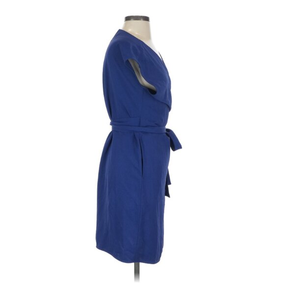 ✅ The Japanese GoWeave Short Sleeve Mini Wrap Dress, Blue (4) - Picture 5 of 14